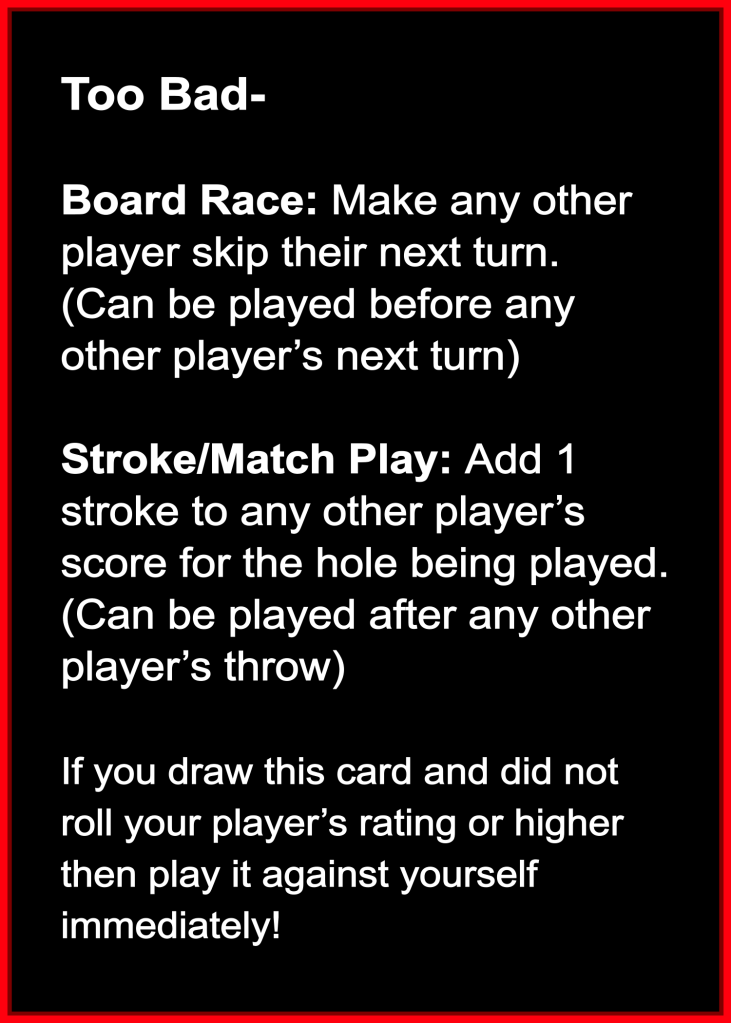 Battle Card - Too Bad